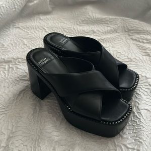 Jeffrey Campbell Black Chucky Heel Sandals